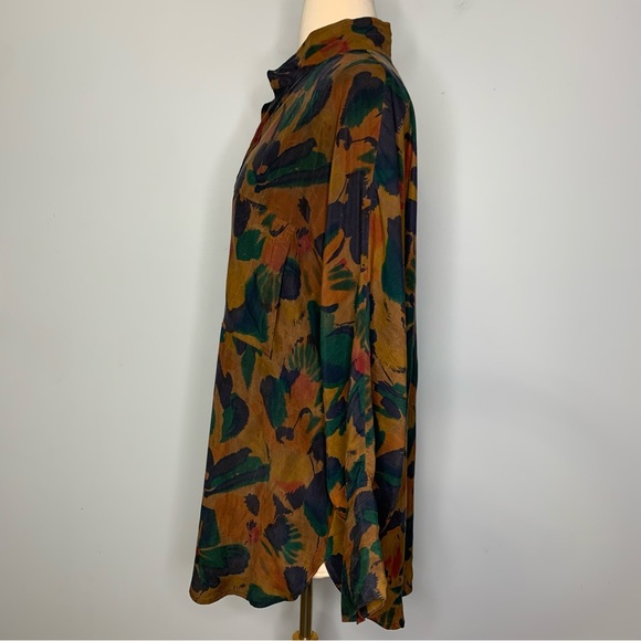 Earthen Stunning Wearable Art 100% Mud Silk Multicolor Pullover Tunic Top Size L - Picture 3 of 16